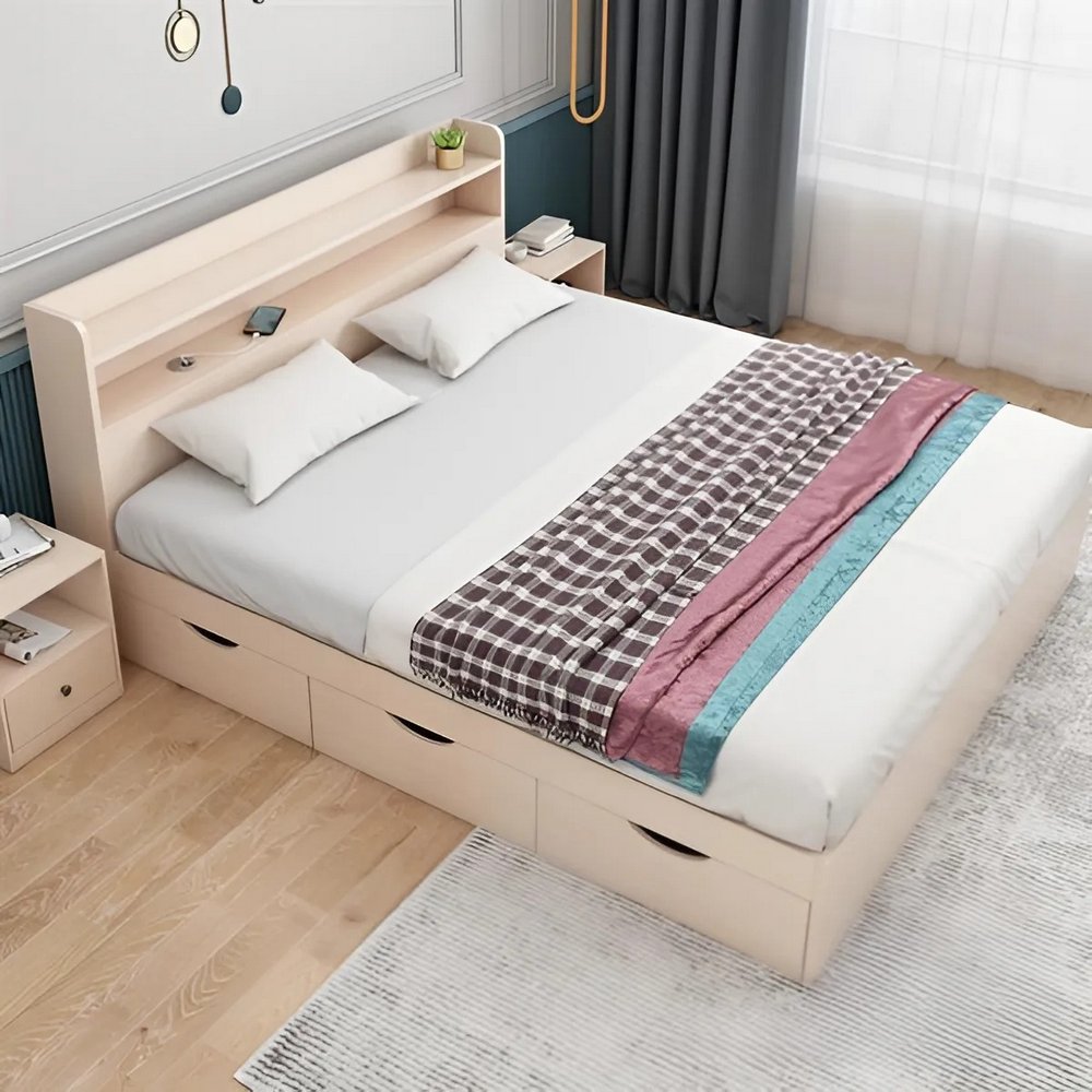 Giường ngủ nhựa Đài Loan cao cấp có 3 ngăn kéo để đồ