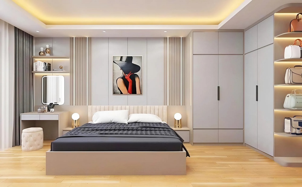 Mẫu nội thất phòng ngủ nhựa cao cấp không gian thoáng đãng